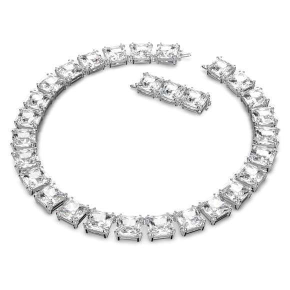 Millenia 项链, 方形切割, 白色, 镀铑 - Swarovski, 5599206