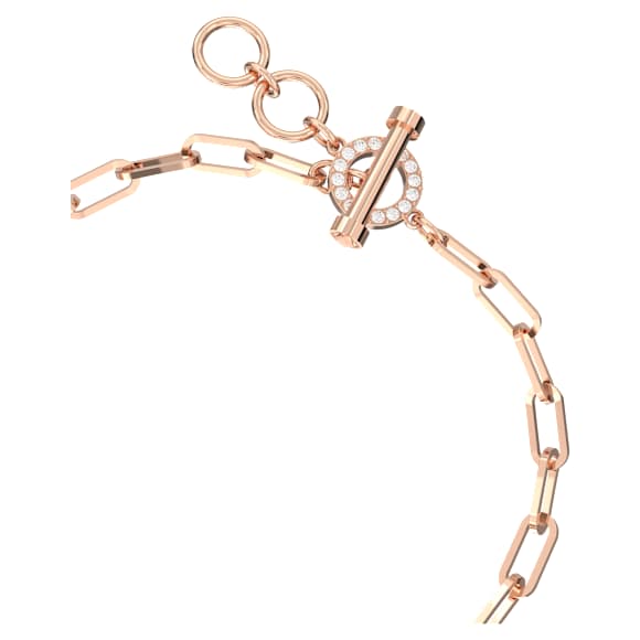 Teddy bracelet, Bear, White, Rose gold-tone plated - Swarovski, 5599284