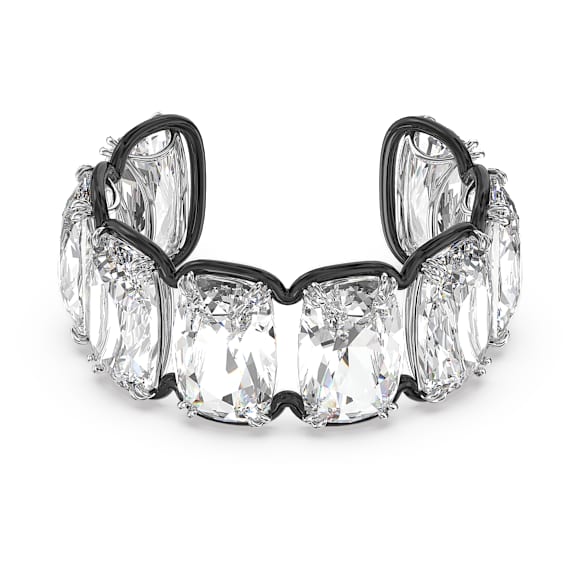 Harmonia 阔手镯, 超大悬浮仿水晶, 白色, 混合金属润饰 - Swarovski, 5600039