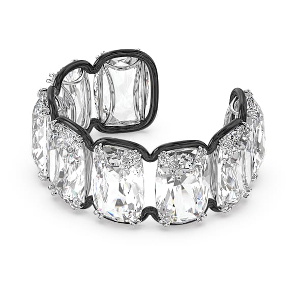 Harmonia 阔手镯, 超大悬浮仿水晶, 白色, 混合金属润饰 - Swarovski, 5600039