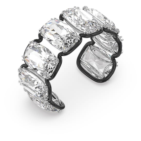 Harmonia 阔手镯, 超大悬浮仿水晶, 白色, 混合金属润饰 - Swarovski, 5600039
