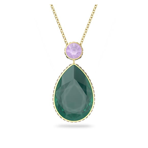 Chroma necklace, Drop cut, Multicolored, Gold-tone plated - Swarovski, 5600517