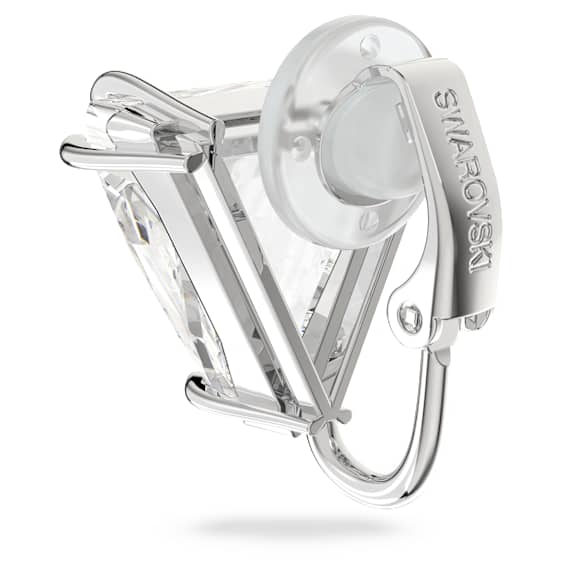 Mesmera clip earring, Single, Triangle cut, White, Rhodium plated - Swarovski, 5600753