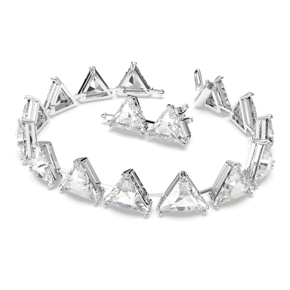 Matrix Tennis Armband, Trilliant-Schliff, Weiß, Rhodiniert - Swarovski, 5600864