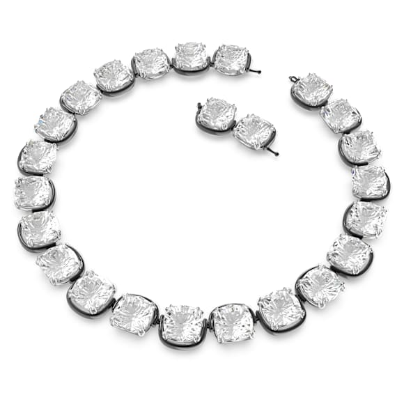 Harmonia choker, Cushion cut, White, Mixed metal finish - Swarovski, 5600942