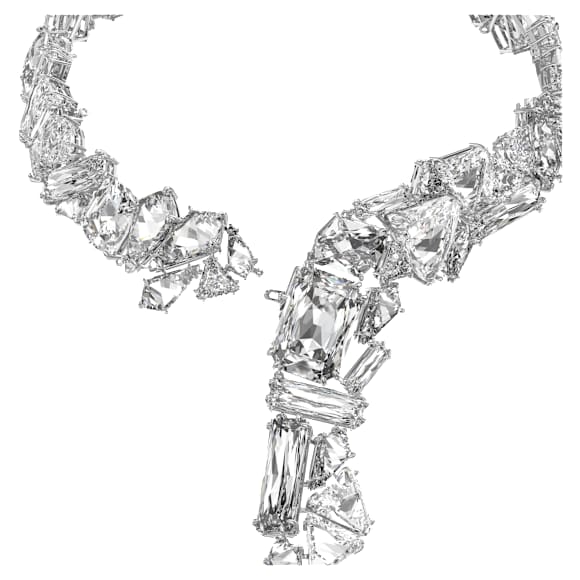 Mesmera Y形项链, 超大仿水晶, 白色, 镀铑 - Swarovski, 5601526