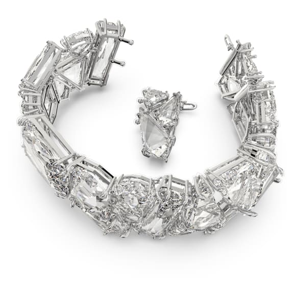 Mesmera 手链, 超大仿水晶, 白色, 镀铑 - Swarovski, 5601530