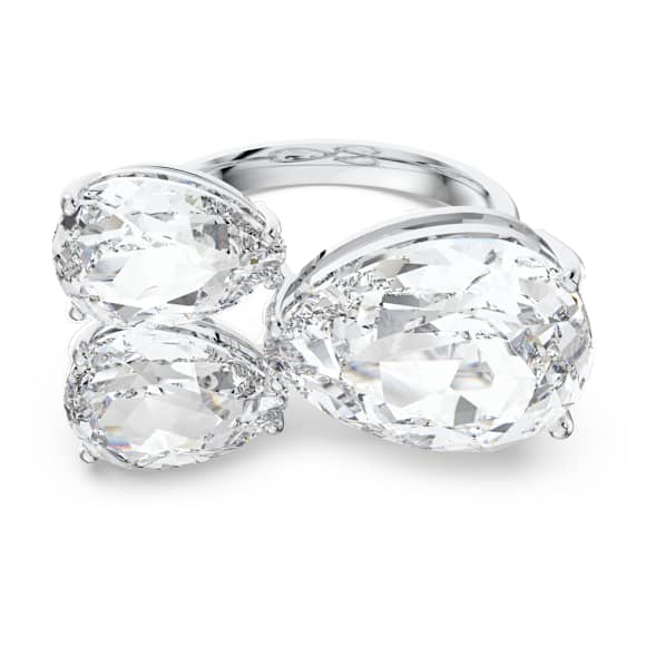 Millenia cocktail ring, Pear cut, White, Rhodium plated - Swarovski, 5601568