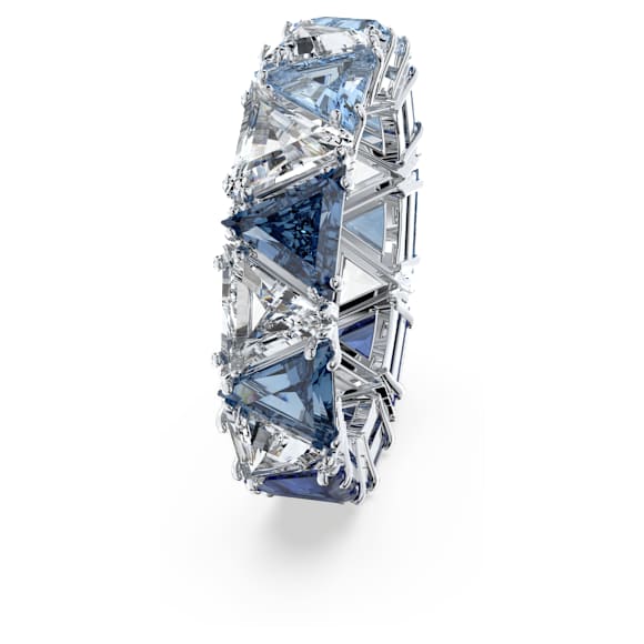 Matrix cocktail ring, Triangle cut, Blue, Rhodium plated - Swarovski, 5608528