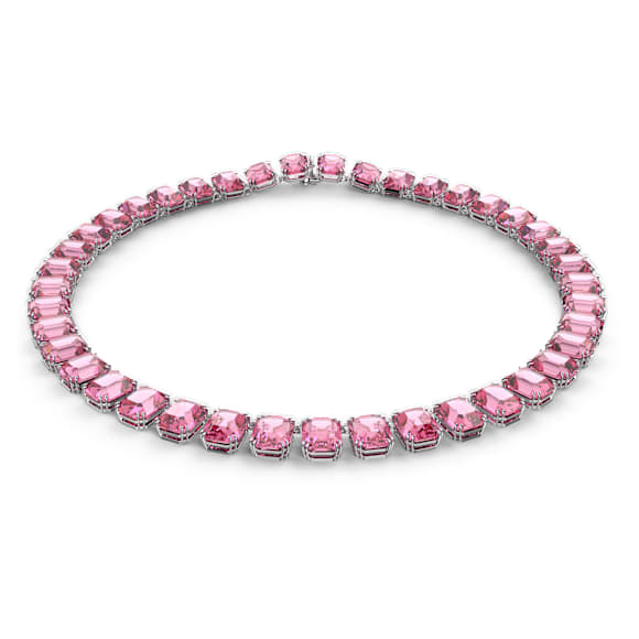 Millenia necklace, Octagon cut, Pink, Rhodium plated - Swarovski, 5608807