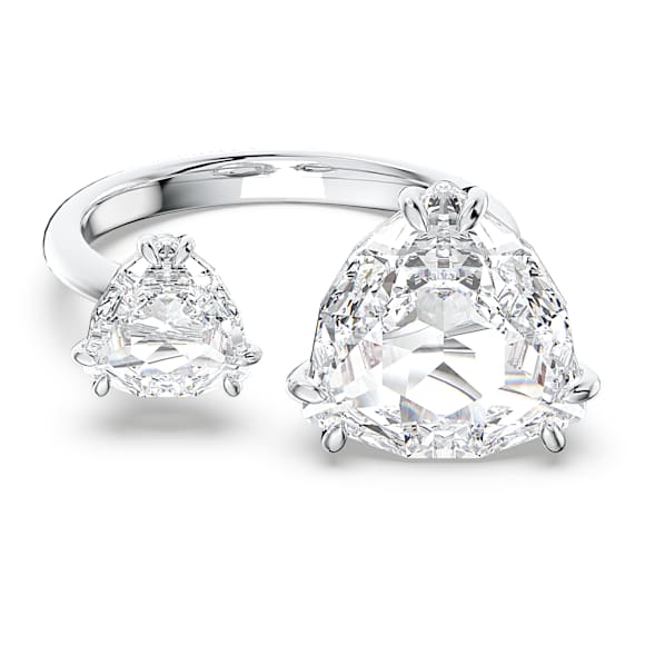 Millenia open ring, Trilliant cut, White, Rhodium plated - Swarovski, 5609007