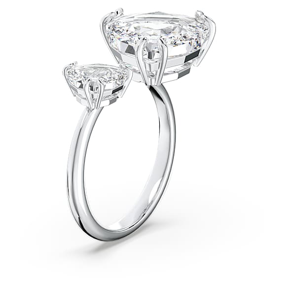 Millenia open ring, Trilliant cut, White, Rhodium plated - Swarovski, 5609007