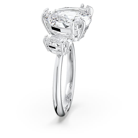 Millenia open ring, Trilliant cut, White, Rhodium plated - Swarovski, 5609007