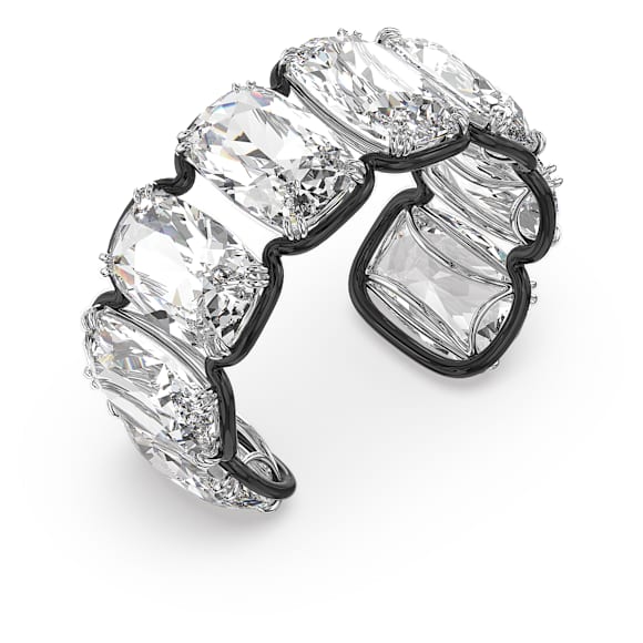 Harmonia cuff, Oversized floating crystals, White, Mixed metal finish - Swarovski, 5609662