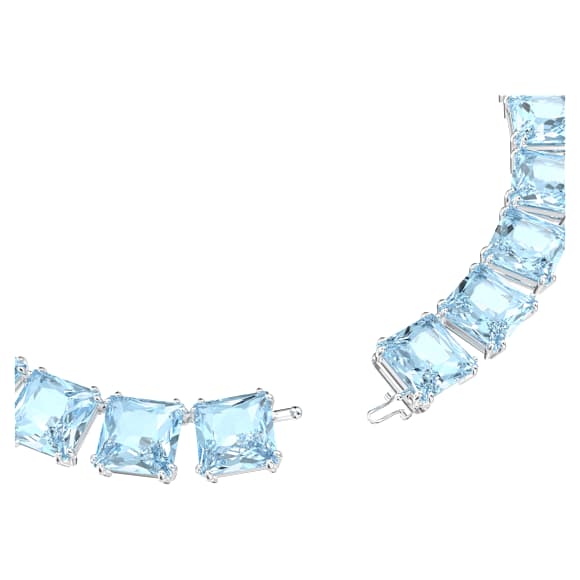 Millenia 项链, 方形切割, 蓝色, 镀铑 - Swarovski, 5609704