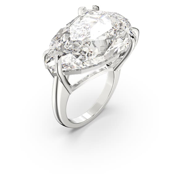 Mesmera cocktail ring, Trilliant cut, White, Rhodium plated - Swarovski, 5610378