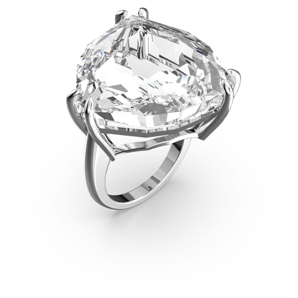 Mesmera cocktailring, Set (3), Verschillende slijpvormen, Wit, Rodium toplaag - Swarovski, 5610386