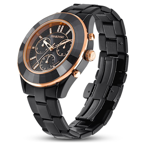 Octea Lux Sport Uhr, Schweizer Produktion, Metallarmband, Schwarz, Schwarzes Finish - Swarovski, 5610472