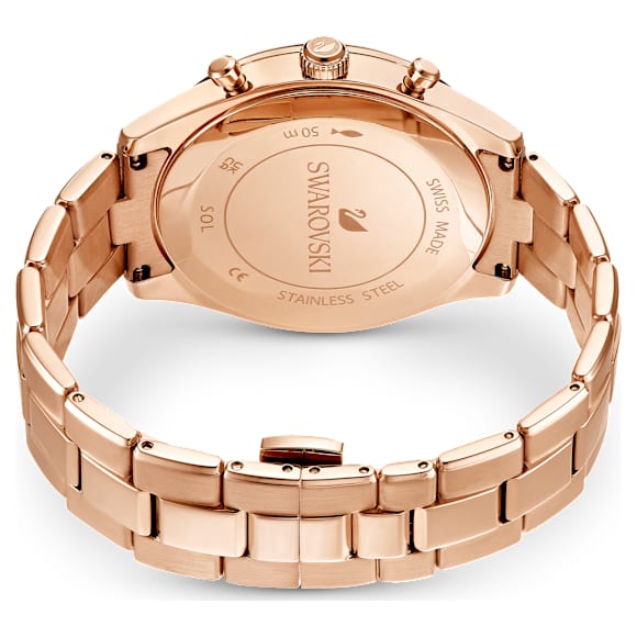 Octea Lux Sport Uhr, Schweizer Produktion, Metallarmband, Schwarz, Roségoldfarbenes Finish - Swarovski, 5610478