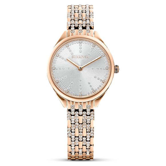 Attract Uhr, Schweizer Produktion, Pavé, Metallarmband, Roséfarben, Roségoldfarbenes Finish - Swarovski, 5610487