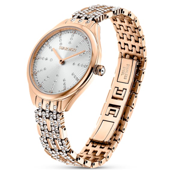 Attract Uhr, Schweizer Produktion, Pavé, Metallarmband, Roséfarben, Roségoldfarbenes Finish - Swarovski, 5610487