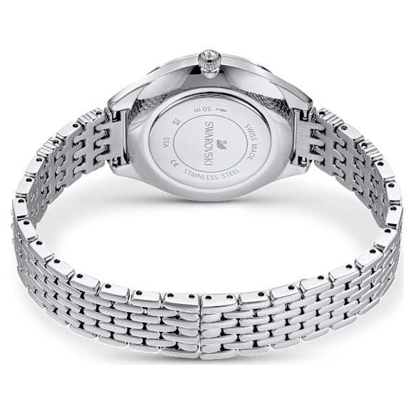 Attract watch, Swiss Made, Pavé, Metal bracelet, Silver tone, Stainless steel - Swarovski, 5610490