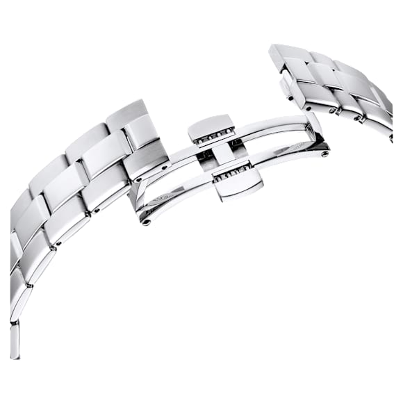Octea Lux Sport watch, Swiss Made, Metal bracelet, Black, Stainless steel - Swarovski, 5610520