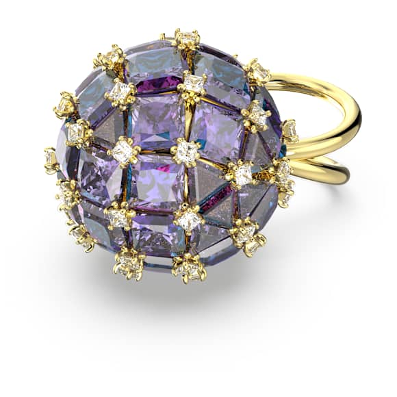 Curiosa 个性戒指, 混合切割, 蓝色, 镀金色调 - Swarovski, 5610817