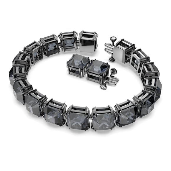 Millenia 手链, 方形切割, 长, 灰色, 镀钌 - Swarovski, 5612682