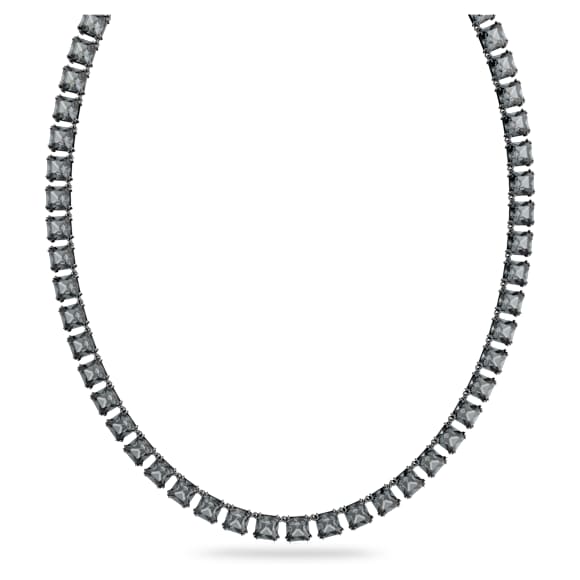 Millenia 项链, 方形切割, 灰色, 镀钌 - Swarovski, 5612683