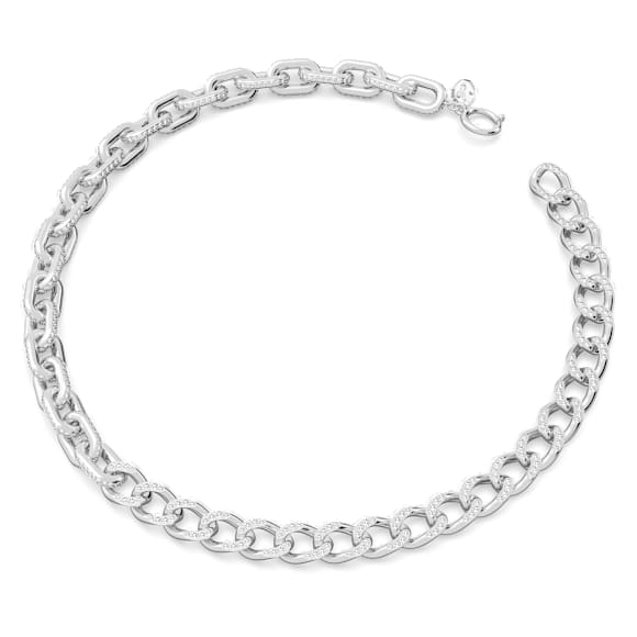 Dextera 项链, 混合連結, 白色, 镀铑 - Swarovski, 5613391