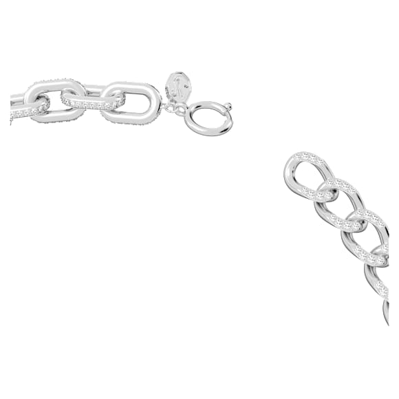 Dextera 项链, 混合連結, 白色, 镀铑 - Swarovski, 5613391