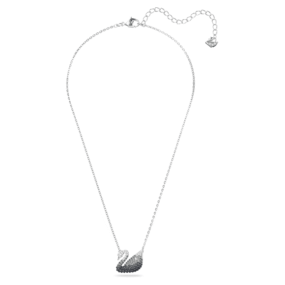 Swan 链坠, 天鹅, 灰色, 镀铑 - Swarovski, 5614103