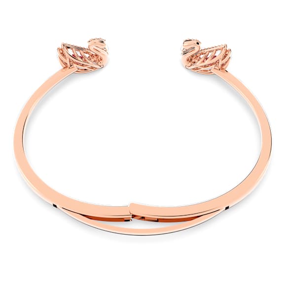 Swan bangle, Swan, Red, Rose gold-tone plated - Swarovski, 5614121