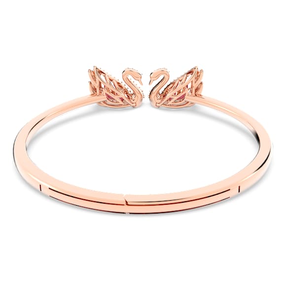 Swan bangle, Swan, Red, Rose gold-tone plated - Swarovski, 5614121