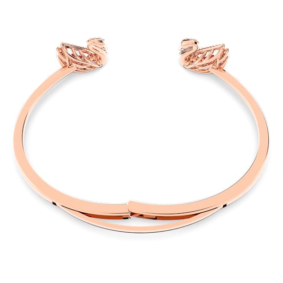 Swan bangle, Swan, Red, Rose gold-tone plated - Swarovski, 5614122