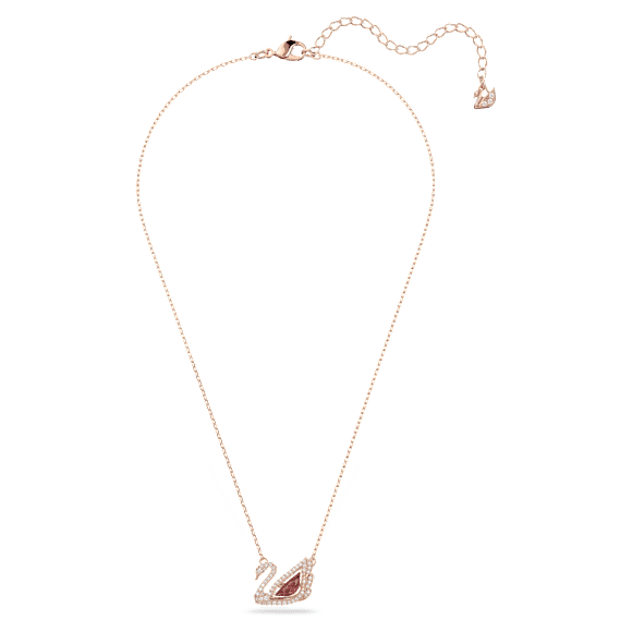 Přívěsek Swan, Labuť, Červená, Povrchová úprava z 18k růžového zlata - Swarovski, 5614123