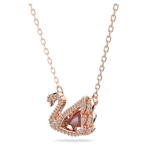 Pendentif Swan, Cygne, Rouge, Placage de ton or rosé - Swarovski, 5614123