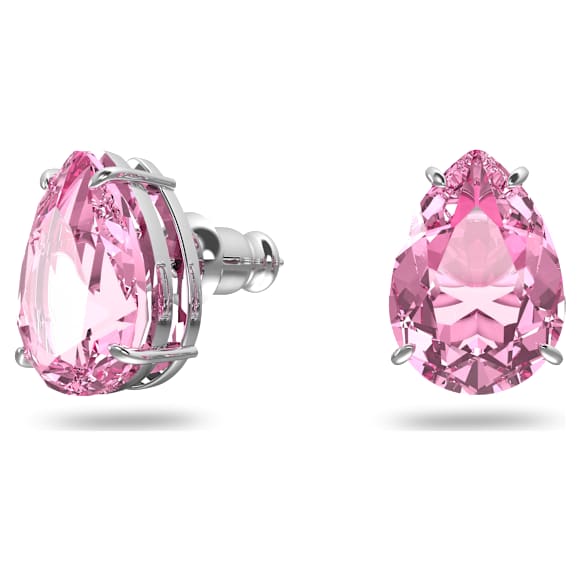 Gema Ohrstecker, Tropfenschliff, Rosa, Rhodiniert - Swarovski, 5614455