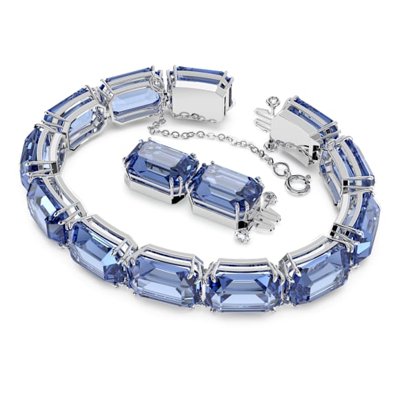 Millenia ブレスレット, オクタゴンカット, ブルー, ロジウム・プレーティング - Swarovski, 5614927