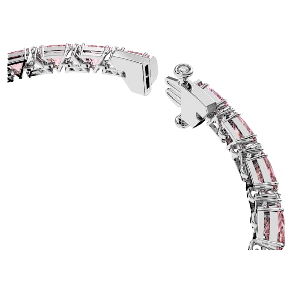Matrix bracelet, Triangle cut, Pink, Rhodium plated - Swarovski, 5614928