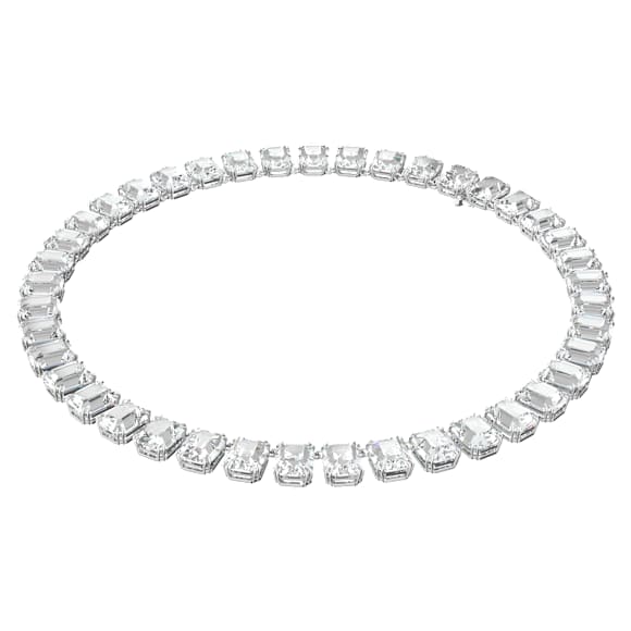 Millenia 项链, 八角形切割, 白色, 镀铑 - Swarovski, 5614929