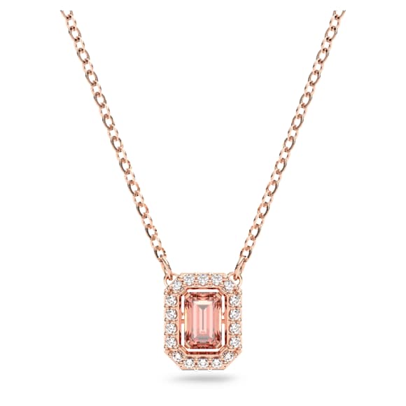 Una necklace, Octagon cut, Pink, Rose gold-tone plated - Swarovski, 5614933