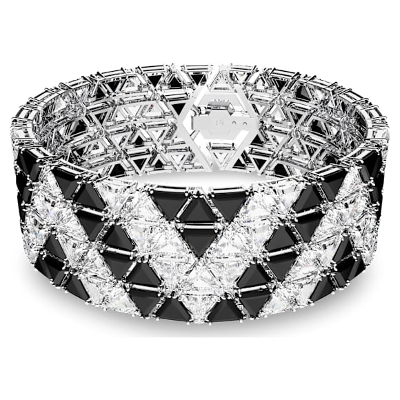 Matrix Armreif, Trilliant-Schliff, Schwarz, Rhodiniert - Swarovski, 5615325