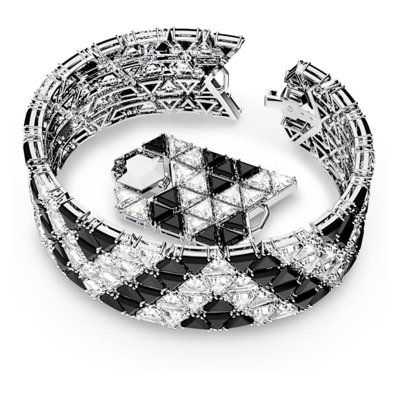 Matrix Armreif, Trilliant-Schliff, Schwarz, Rhodiniert - Swarovski, 5615325