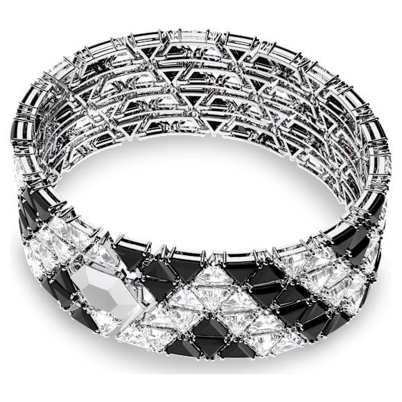 Matrix Armreif, Trilliant-Schliff, Schwarz, Rhodiniert - Swarovski, 5615325