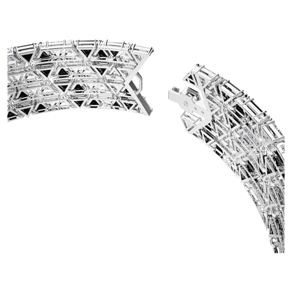 Matrix 束颈项链, 三角形切割, 黑色, 镀铑 - Swarovski, 5615327