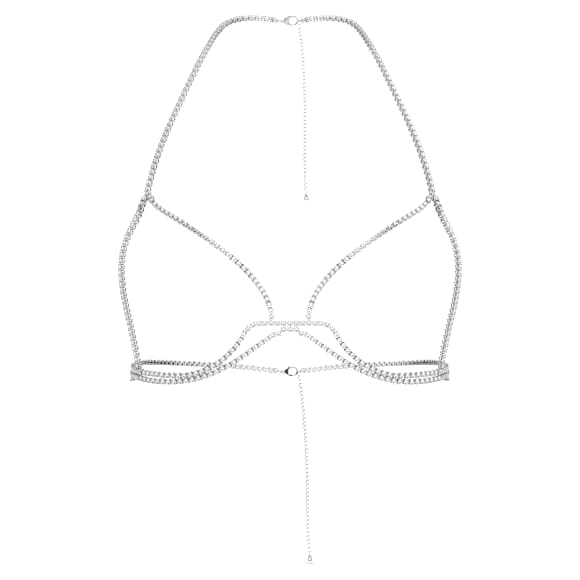 Millenia body chain, Round cut, White, Rhodium plated - Swarovski, 5615858