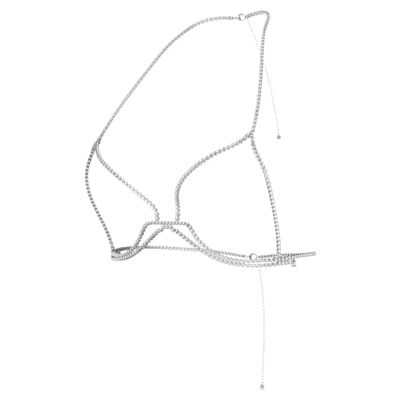 Millenia body chain, Round cut, White, Rhodium plated - Swarovski, 5615858
