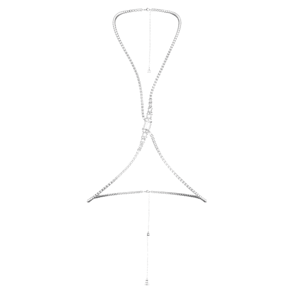 Millenia body chain, Square cut, White, Rhodium plated - Swarovski, 5615864